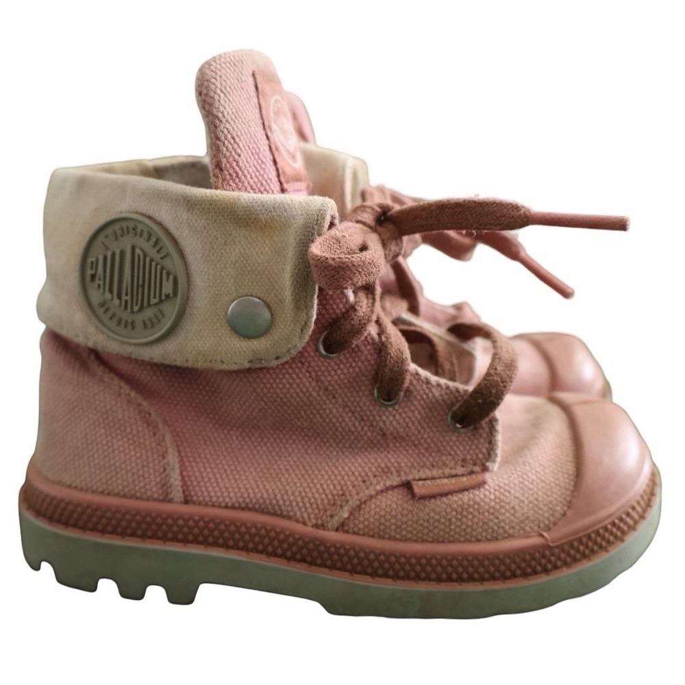 Palladium Kids casual Pink boots. Zipper. Infants Size 7 - Picture 4 of 8